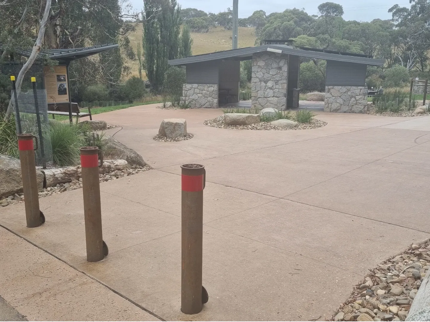 Thredbo Picnic Area Bollards Bogong Moth